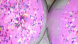 Yungfreckz Covers her Beautiful Boobs with Frosting