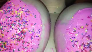 Yungfreckz Covers her Beautiful Boobs with Frosting