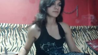 MeercyLove Flexing and Smoking on Webcam 1