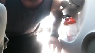 straight webcam muscle jock hunk jerks off on camera in truck