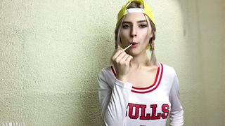 Horny schoolgirl teases her classmate and gets covered in cum
