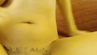 Skinny brunette masturbates front the webcam - video 1