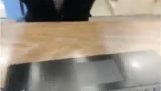 Nerdy Webcam Girl Masturbating In Library