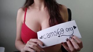 Slim Girl Touching her Wet Pussy and Drilled by a Huge Dildo on Webcam