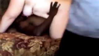 Pale sexy BBW homemade interracial porn