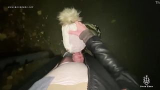 Lovely, amateur girl is moaning while sucking a stranger's dick , in the middle of the night