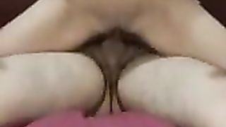 Horny amateur babe is riding a rock hard dick and moaning, because she is about to cum
