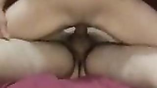 Horny amateur babe is riding a rock hard dick and moaning, because she is about to cum