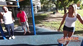 Horny, amateur girl is about to get down and dirty with a random, black guy