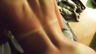 pov doggy on tan lined pawg