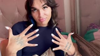 Femboy in Latex Takes 9-Inch Cock