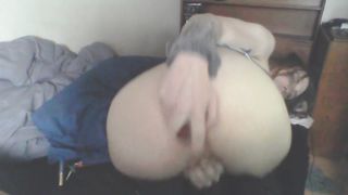 Mattie masterbating to trans-porn and fucking her self with a dildo