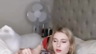 Amateur petite blonde nympho can't stop using her fuck machine dildo. Full vid on my sub sites