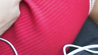 Step mom in the McDonald's car park took her 30 seconds to make step son Cum in Front Car Seat