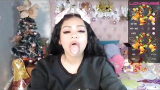 Latina Big Titty Babe Sucks on Dildo