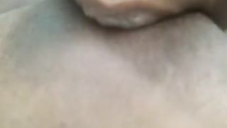 Black Girl Sucking Bluer own Tits