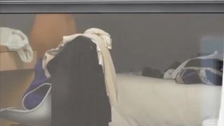 Beauty careless on vacation window voyeur