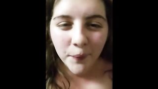 White Young BBW Filling her Mouth with BBC