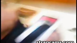 Hottie Riding Dildo on Floor in Front of Webcam