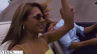 VIXEN Stunning model's trip turns into fantasy threesome