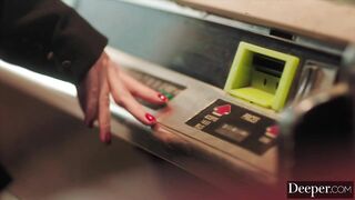 Deeper. Submissive Beauty Chanel Camryn Worships Her Dom's Cock In Restaurant