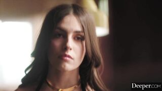 Deeper. Submissive Beauty Chanel Camryn Worships Her Dom's Cock In Restaurant