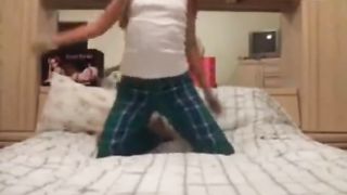 Amateur Teen Strips on Bed