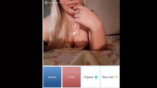 BLONDE RUSSIAN MILF SHOW AWESOME TITS