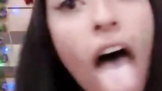 Beautiful Latina Teen Opens Mouth and Shows Feet