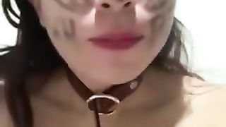 Teen self Degraded - Spit On, Gagged, Slapped and Body Writing