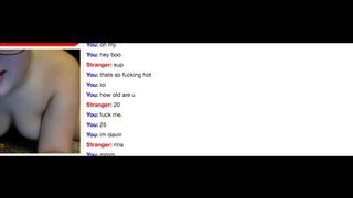 Omegle 20yo Goth Girl gives Dildo Blowjob and Fucks Wet Pussy with it