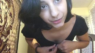 WMIF Indian Camgirl Worships White Cock & gives Dildo Footjob