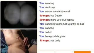 Daddy's Nightmare: Omegle TEEN Plays with her Big Natural Tits