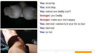 Daddy's Nightmare: Omegle TEEN Plays with her Big Natural Tits