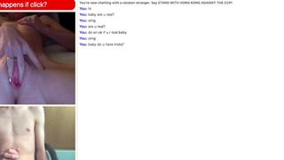 OMEGLE Hunt #1 - Slapping her Pussy