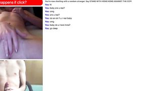 OMEGLE Hunt #1 - Slapping her Pussy