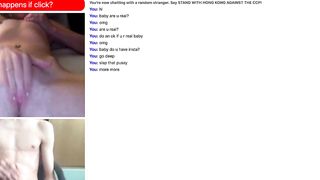 OMEGLE Hunt #1 - Slapping her Pussy