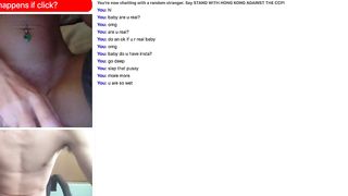 OMEGLE Hunt #1 - Slapping her Pussy