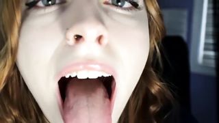 Beautiful Redhead Tongue Fetish