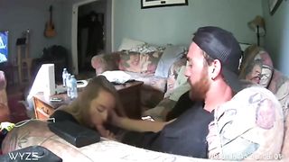 Quick Blowjob while Roommates in the next Room