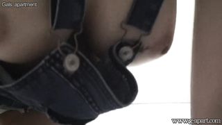 Japanese Natural Big Tits Downblouse while Cleaning