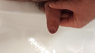 Pissing and Jerking off over the Sink. Imagine Fucking your Anal.