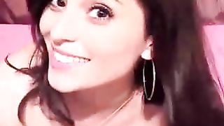 Stunning brunette plays with herself on the webcam, showing her perky tits and tight pink pussy.